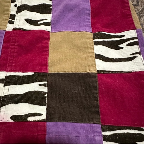 Y2K Talbots Girls patchwork mini skirt with zebra and purple tones size 14 - Picture 7 of 7
